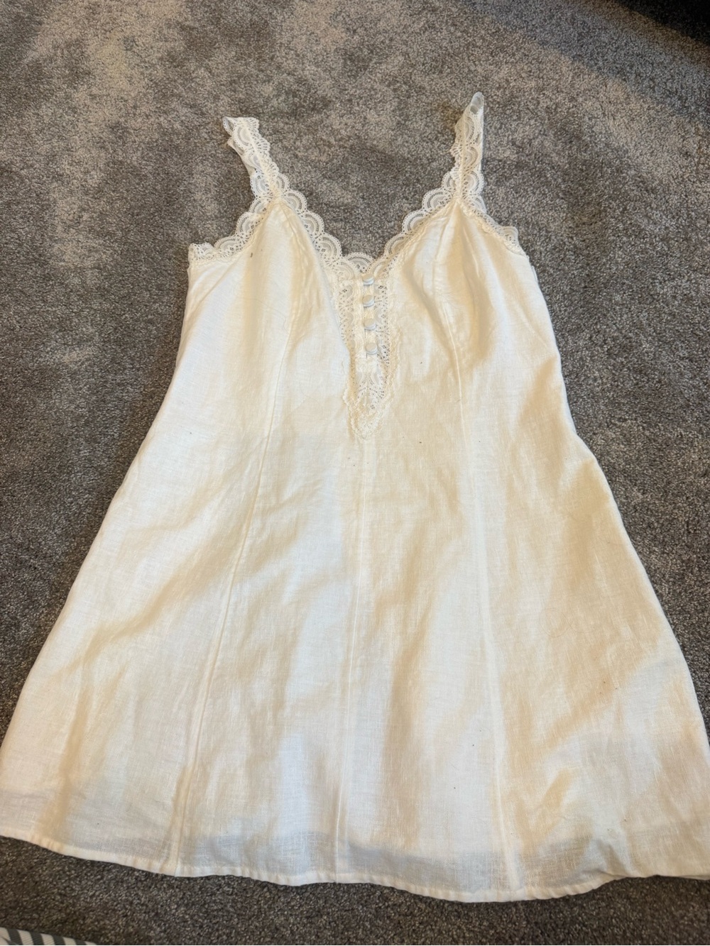 Abercrombie & Fitch White Lace-Trim Mini Dress - Picture 2 of 4